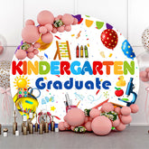 Round Cute Stationery Kindergarten Graduate Backdrop