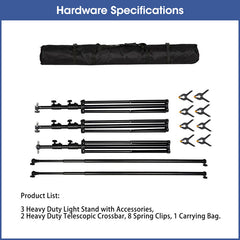 (7 Day Delivery) Lofaris Adjustable 20x10ft Backdrop Stand Kit for Room Set, Stable for Studio and Event Use