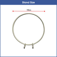 Lofaris Collapsible Tabletop Hoop Stand, Silver Round Arch Frame , Stand for Party Decor