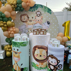 Lofaris Personalized Backdrop Plinth Cylinder Cover Kit for Party