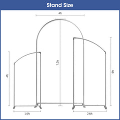 Lofaris Heavy Duty Chiara Arched Frame, 3 Piece Set Stands With Carrying Bag, for Party Wedding Event Decor