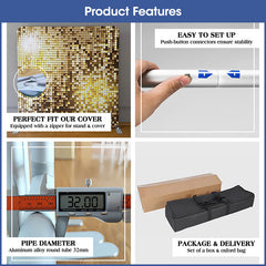 (7 Day Delivery) Aluminum Square Straight Tension Backdrop Stand