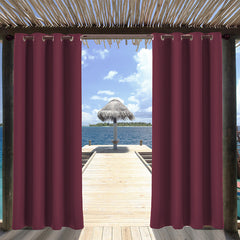 Sun Blocking Privacy Waterproof Grommet Top Outdoor Curtains for Front Porch