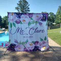 Lofaris Custom Microfiber Cloth Photography Backdrop Personalized Text Color