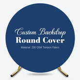 Lofaris Custom Photo Text Theme Party Fabric Round Backdrop