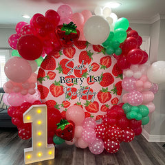 Lofaris Custom Photo Text Theme Party Fabric Round Backdrop