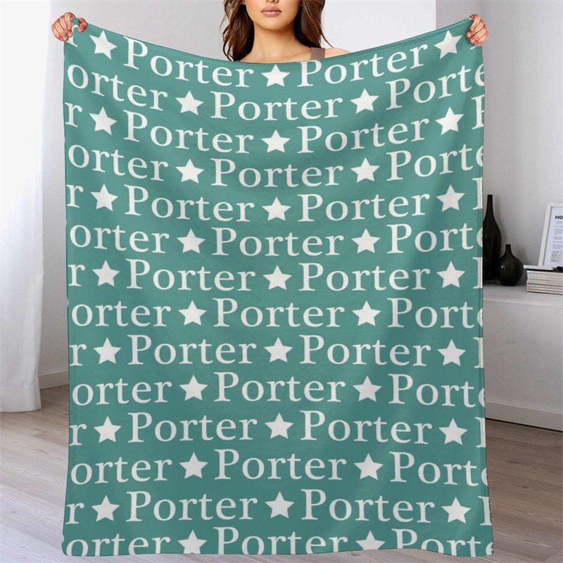 Lofaris Personalized Name With Stars Kids Soft Blanket Gift