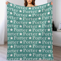 Lofaris Personalized Name With Stars Kids Soft Blanket Gift