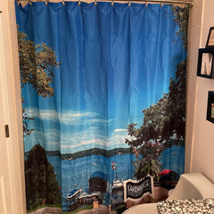 Lofaris Custom Design Photo Text Unique Shower Curtain