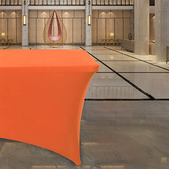 Lofaris Orange Fitted Spandex Rectangle Banquet Table Cover