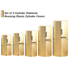 Light Gold Bling Bling Solid Color Stretchy Spandex Cylinder Covers