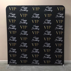 VIP Birthday Black Square Tension Backdrop Cover
