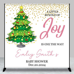 Lofaris A Bundle Of Joy Xmas Custom Baby Shower Backdrop
