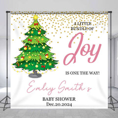 Lofaris A Bundle Of Joy Xmas Custom Baby Shower Backdrop