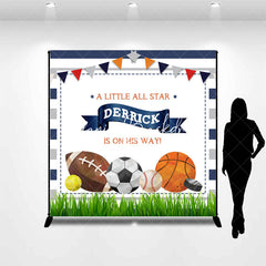 Lofaris A Little All Star Sports Custom Baby Shower Backdrop