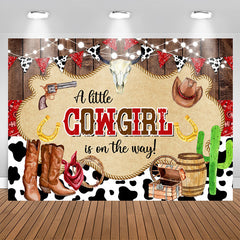 Lofaris A Little Cowgirl Is On The Way Baby Shower Backdrop