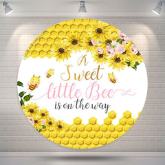 Lofaris A Sweet Bee Is On The Way Round Baby Shower Backdrop