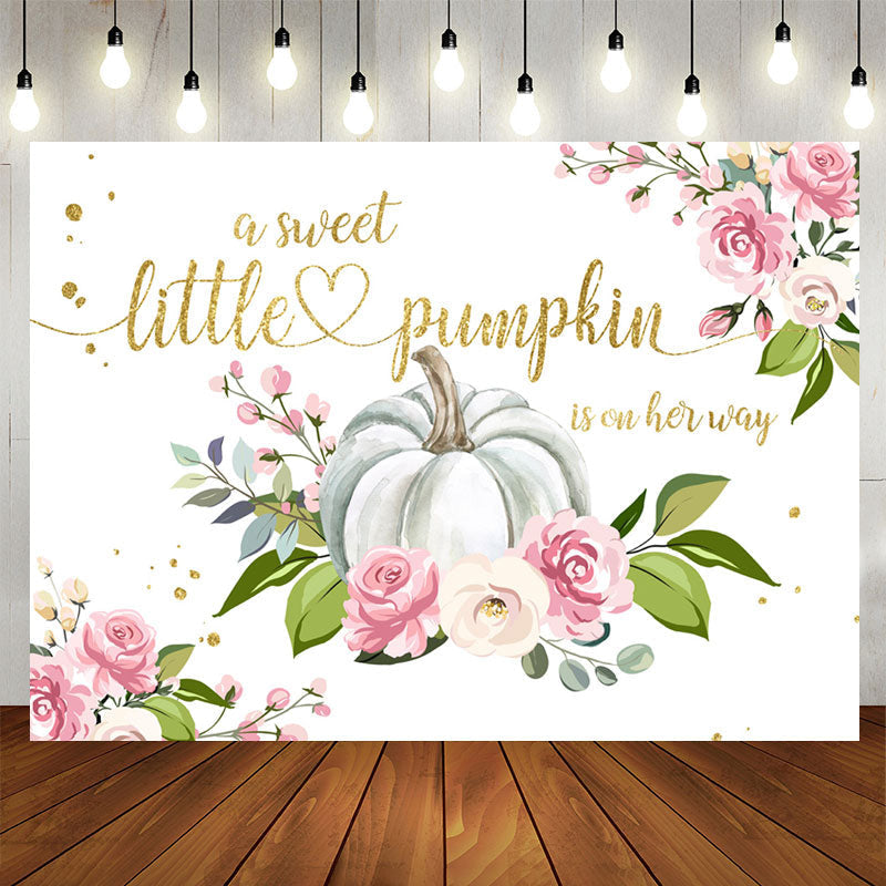 Lofaris A Sweet Pumpkin On Her Way Baby Shower Backdrop
