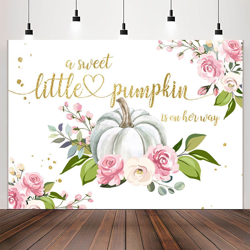 Lofaris A Sweet Pumpkin On Her Way Baby Shower Backdrop