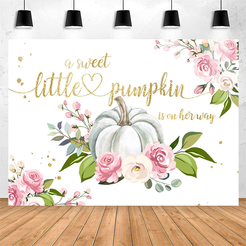 Lofaris A Sweet Pumpkin On Her Way Baby Shower Backdrop