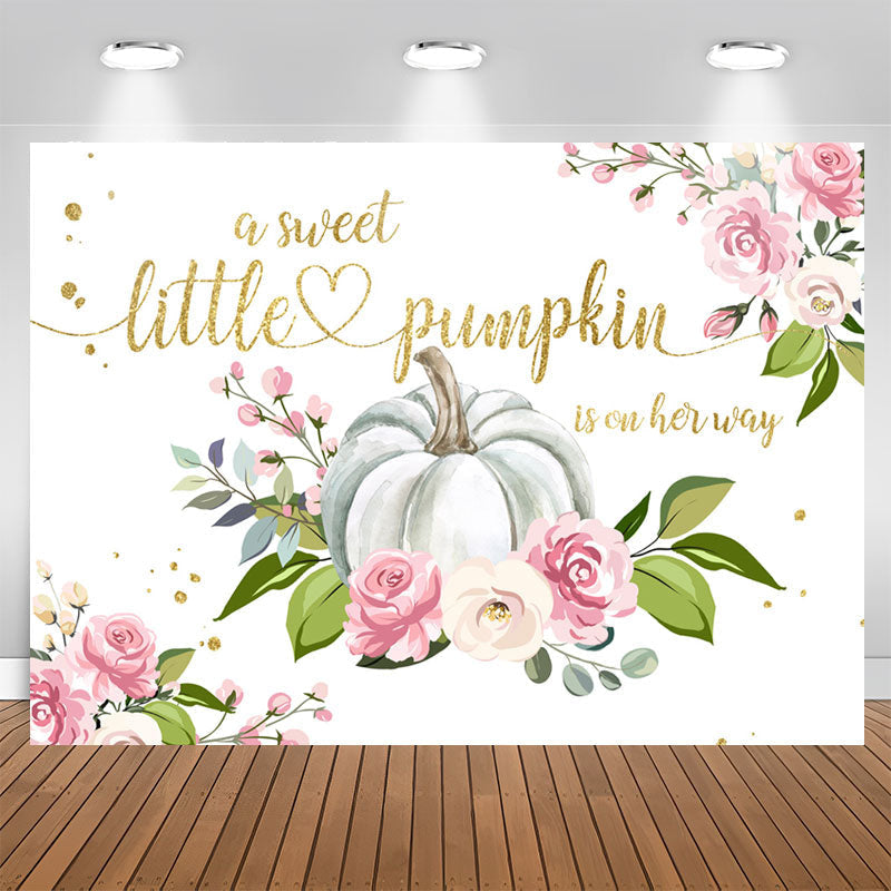 Lofaris A Sweet Pumpkin On Her Way Baby Shower Backdrop