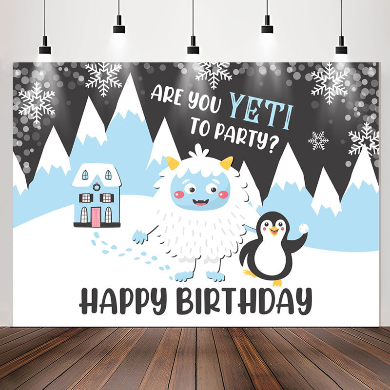 Lofaris Abominable Snowman Winter Yeti Birthday Party Backdrop