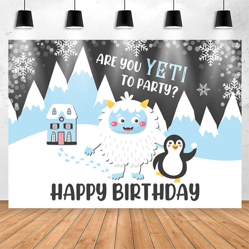 Lofaris Abominable Snowman Winter Yeti Birthday Party Backdrop