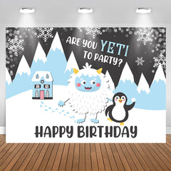 Lofaris Abominable Snowman Winter Yeti Birthday Party Backdrop