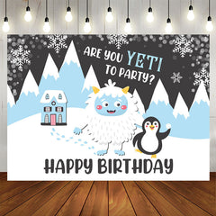 Lofaris Abominable Snowman Winter Yeti Birthday Party Backdrop