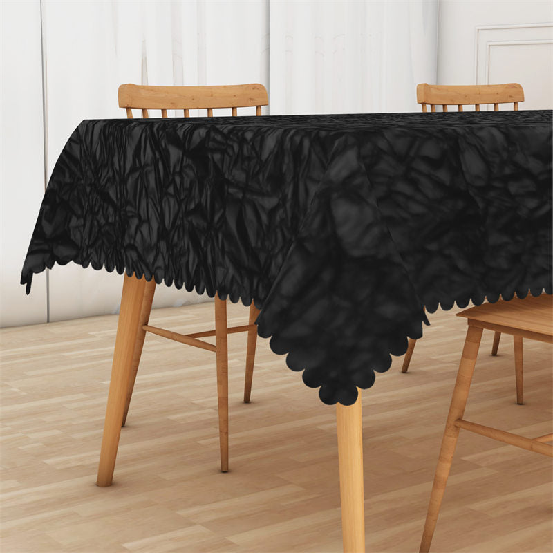 Lofaris Abstract Black Wrinkle Pattern Rectangle Tablecloth