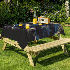 Lofaris Abstract Blue Black Artistic Rectangle Tablecloth