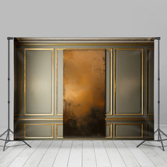 Lofaris Abstract Golden Gypsum Line Wall Photo Backdrop