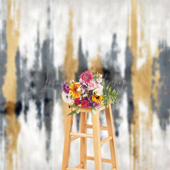 Lofaris Abstract Grey Gold Art Graffiti Wall Photo Backdrop