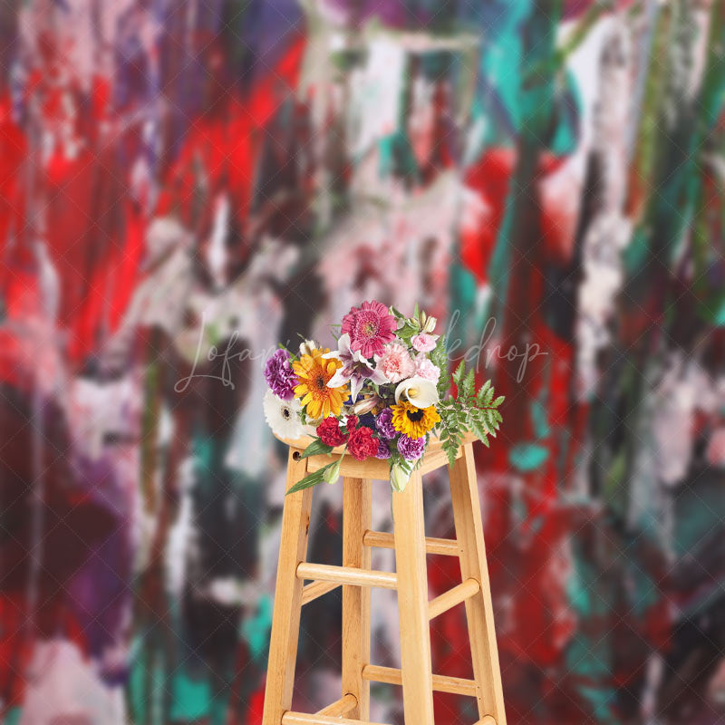 Lofaris Abstract Red Green Graffiti Wall Backdrop For Photo