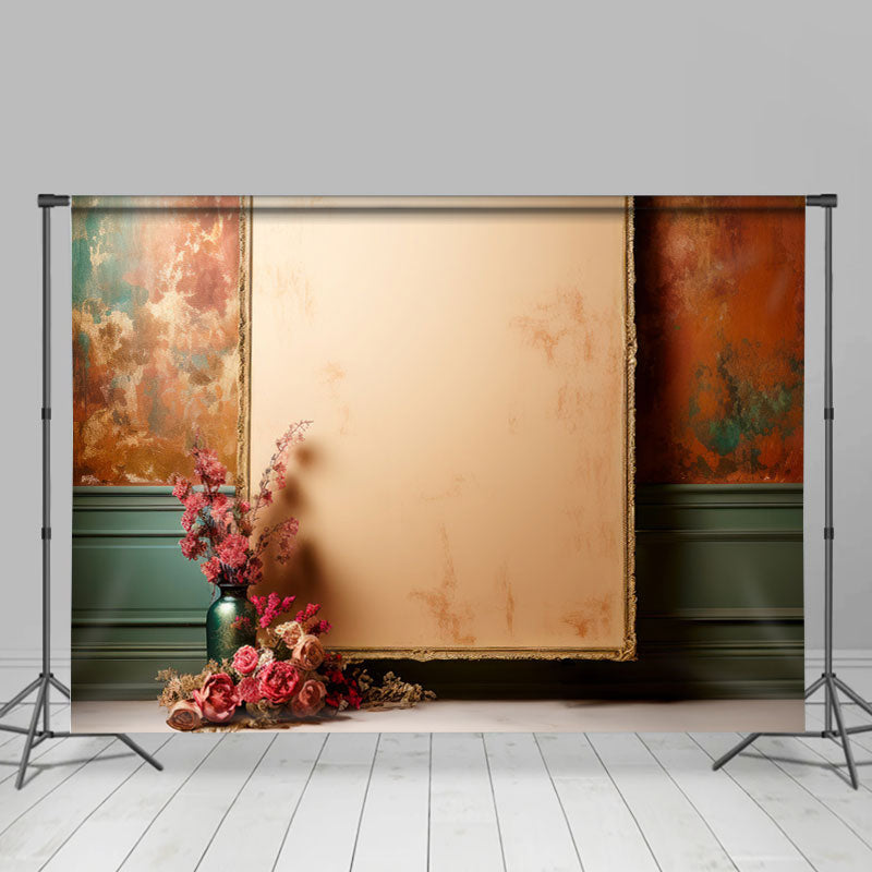 Lofaris Abstract Vase Pink Flowers Photo Retro Wall Backdrop