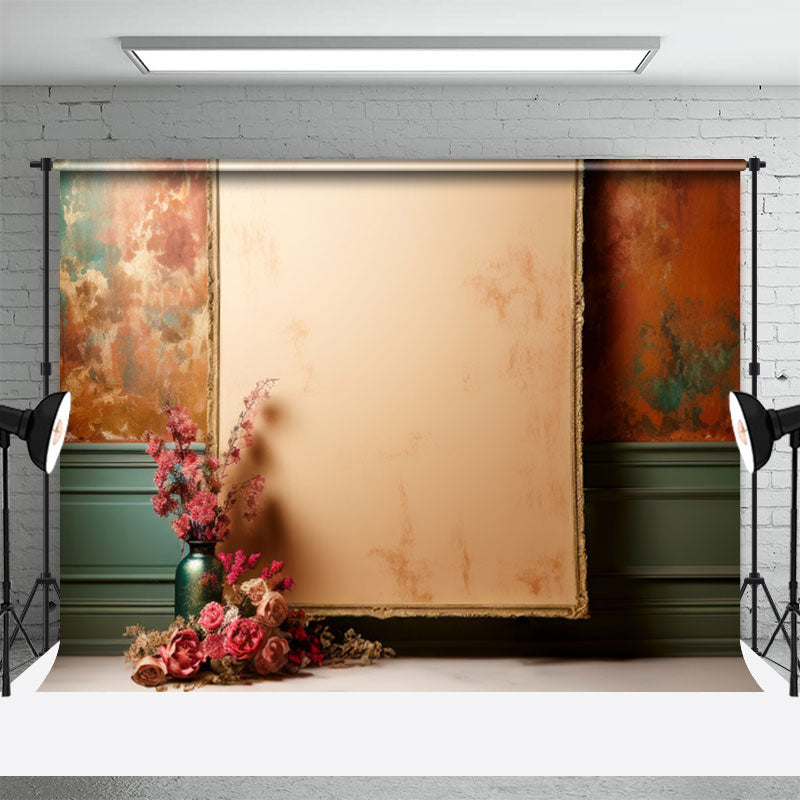 Lofaris Abstract Vase Pink Flowers Photo Retro Wall Backdrop