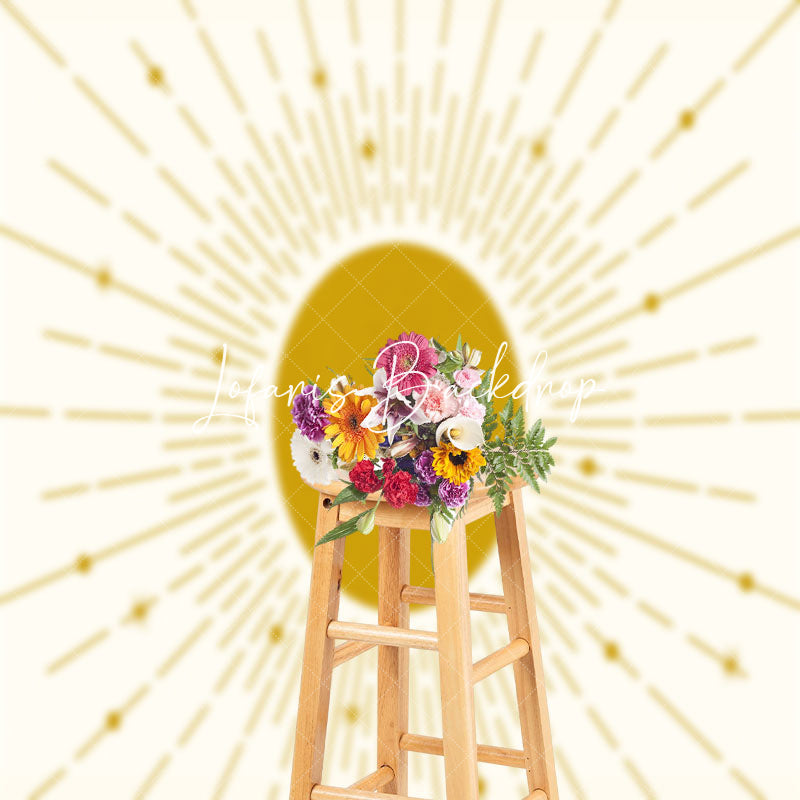 Lofaris Abstract Vintage Sunrise Boho Photo Booth Backdrop