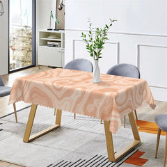 Lofaris Abstract Wave Beige Decorative Rectangle Tablecloth