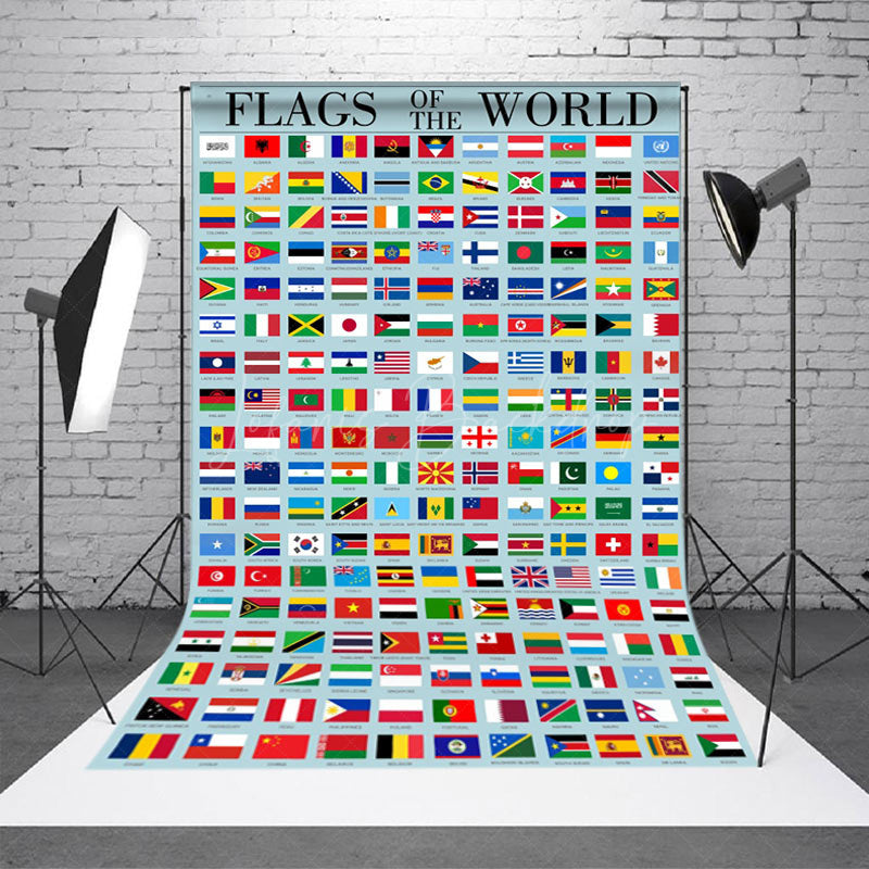 Lofaris Abundant Flags Of The World Dance Party Backdrop