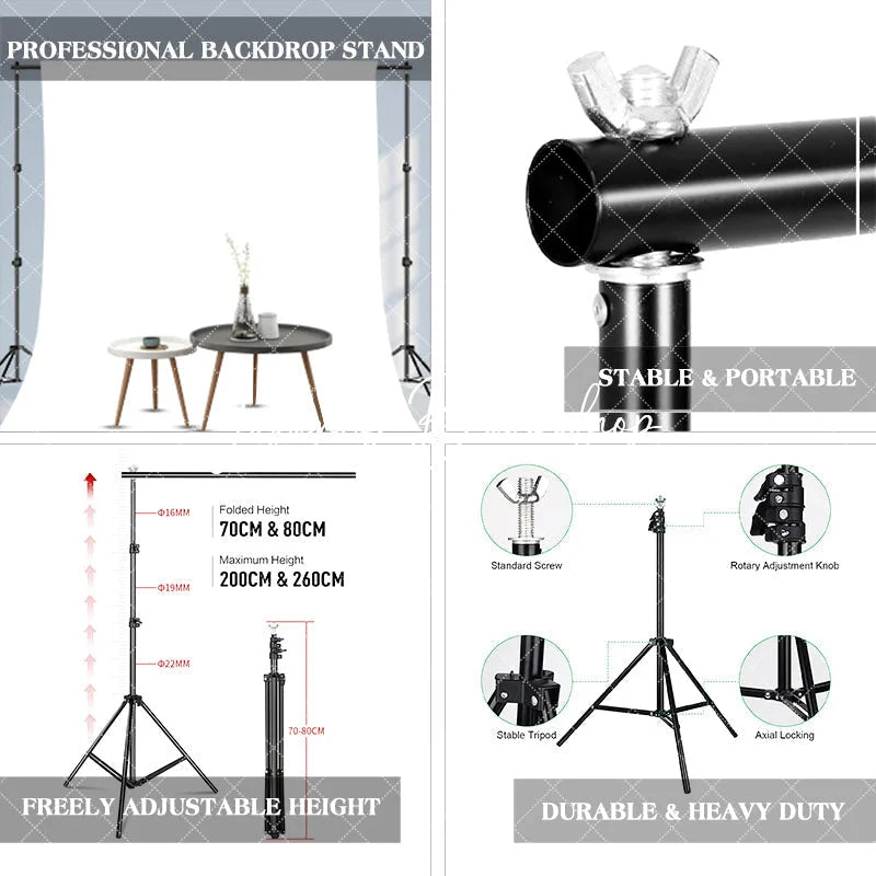 Lofaris Adjustable 6.5x6.5ft/2x2m Photo Backdrop Background Stand With Carry Bag