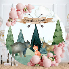 Lofaris Adventure Awaits Safari Round Baby Shower Backdrop