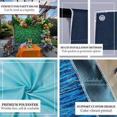 Lofaris Adventure Begins Custom Photo Blue Wedding Backdrop