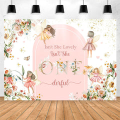 Lofaris Aech Pink Poison Ivy Flowers 1st Birthday Backdrop