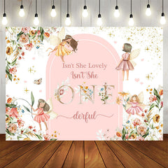 Lofaris Aech Pink Poison Ivy Flowers 1st Birthday Backdrop