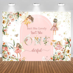 Lofaris Aech Pink Poison Ivy Flowers 1st Birthday Backdrop