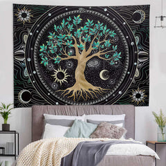 Lofaris Aesthetic Life Tree Moon Sun Star Galaxy Tapestry