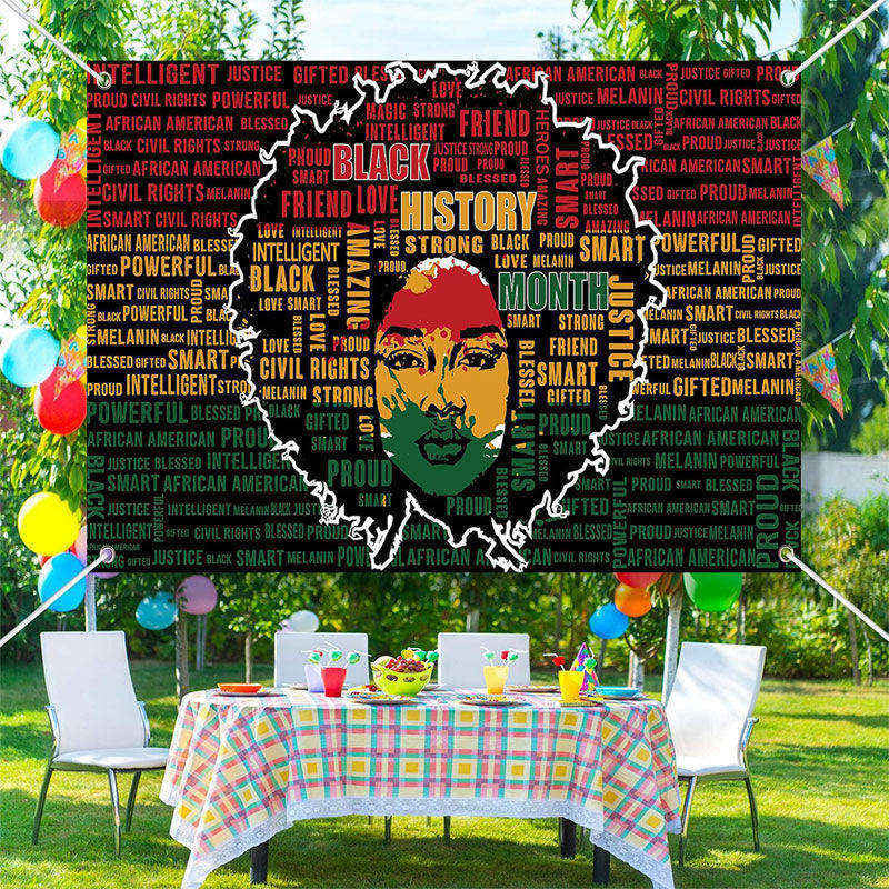 Lofaris African Dense Letters Black History Month Backdrop