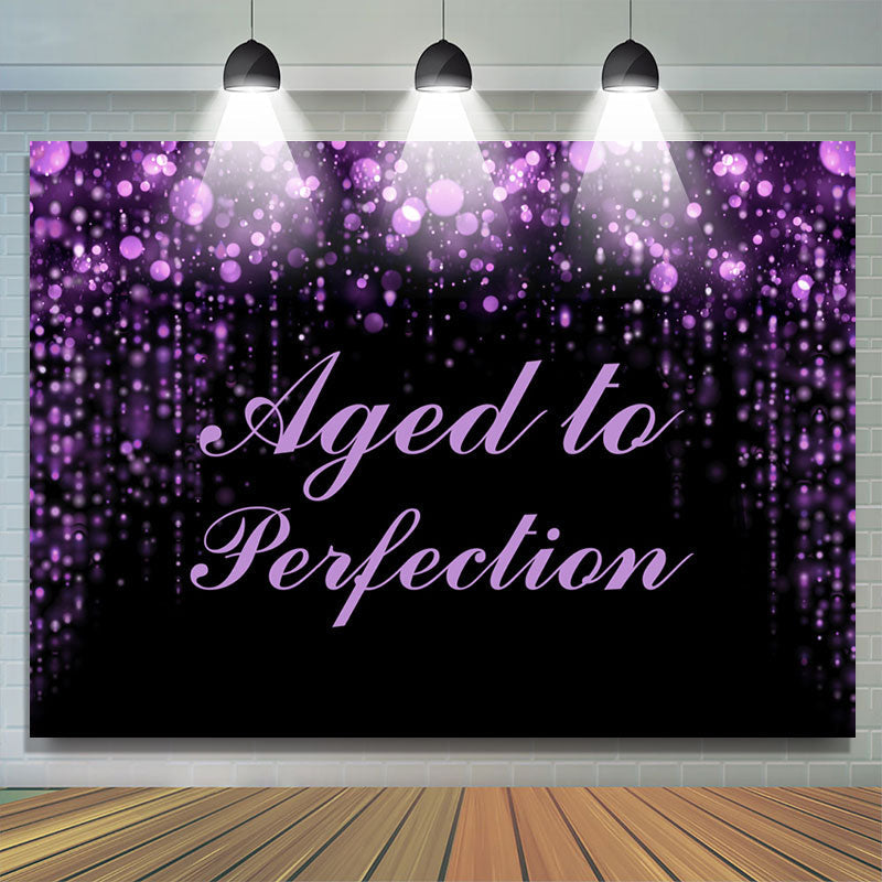 Lofaris Aged To Perfection Purple Bokeh Birthday Backdrop