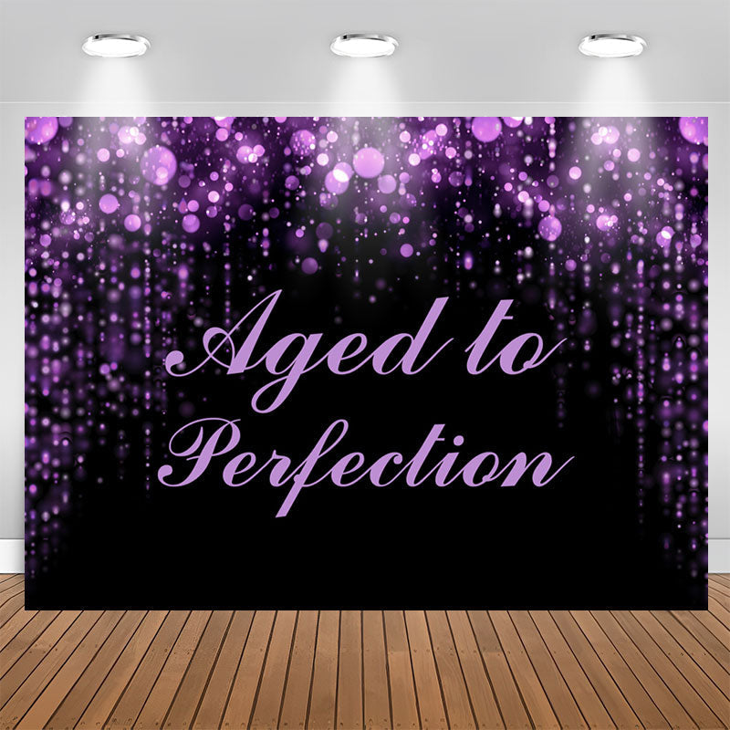Lofaris Aged To Perfection Purple Bokeh Birthday Backdrop