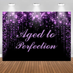 Lofaris Aged To Perfection Purple Bokeh Birthday Backdrop